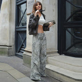 Leopard Print Stylish Straight Trousers