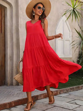 V-Neck Sleeveless Tiered Maxi Dress 5