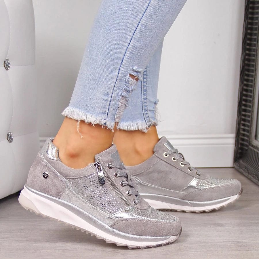 Lace Up Side Zip Platform Sneakers