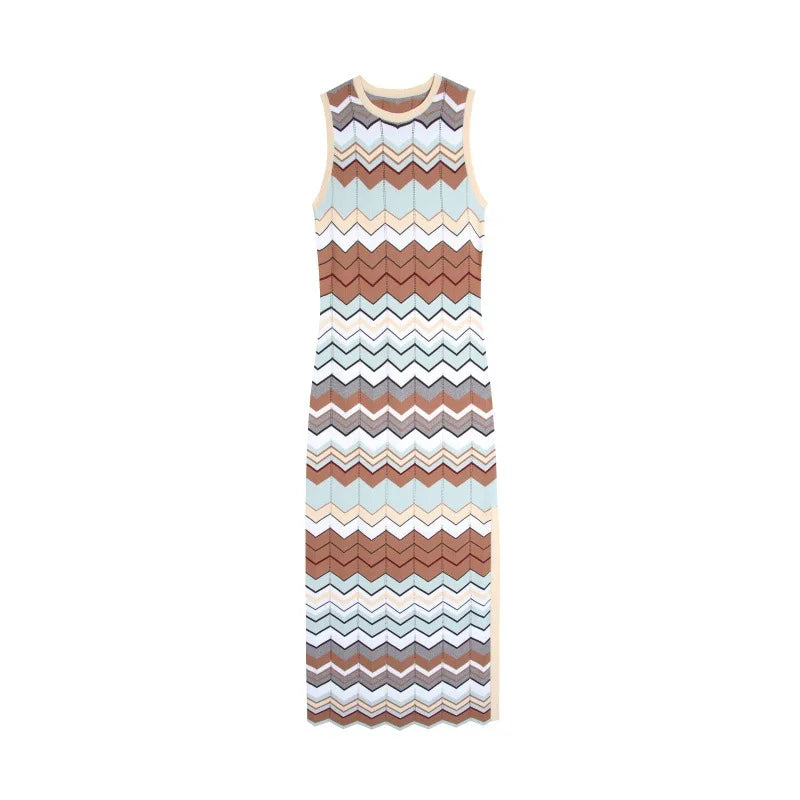 HAIDI KNIT MIDI DRESS Beige
