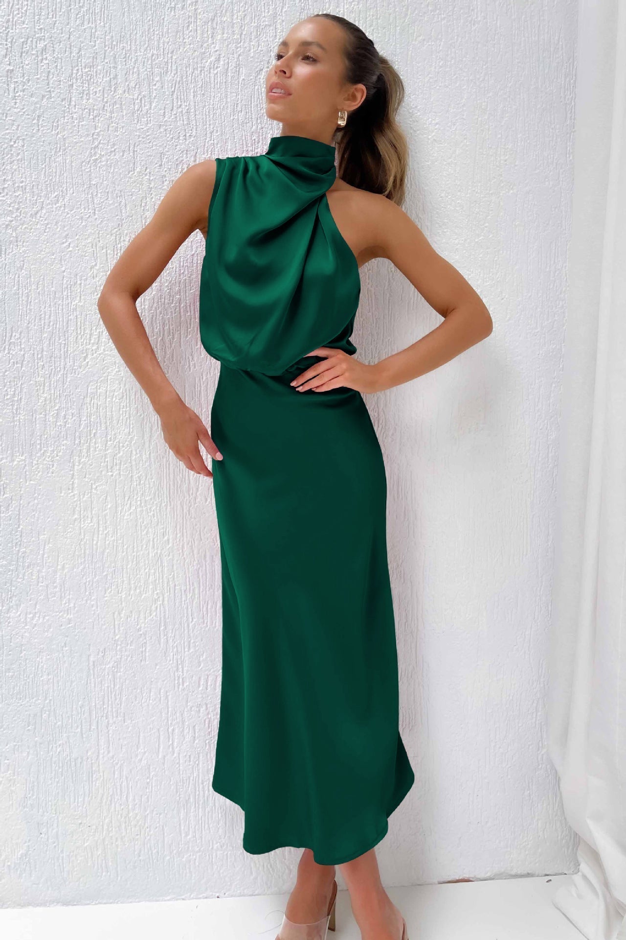 Sleeveless Off Shoulder Bodycon Elegant Maxi Dresses Wedding 15