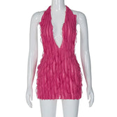 Deep V-Neck Mini Dress