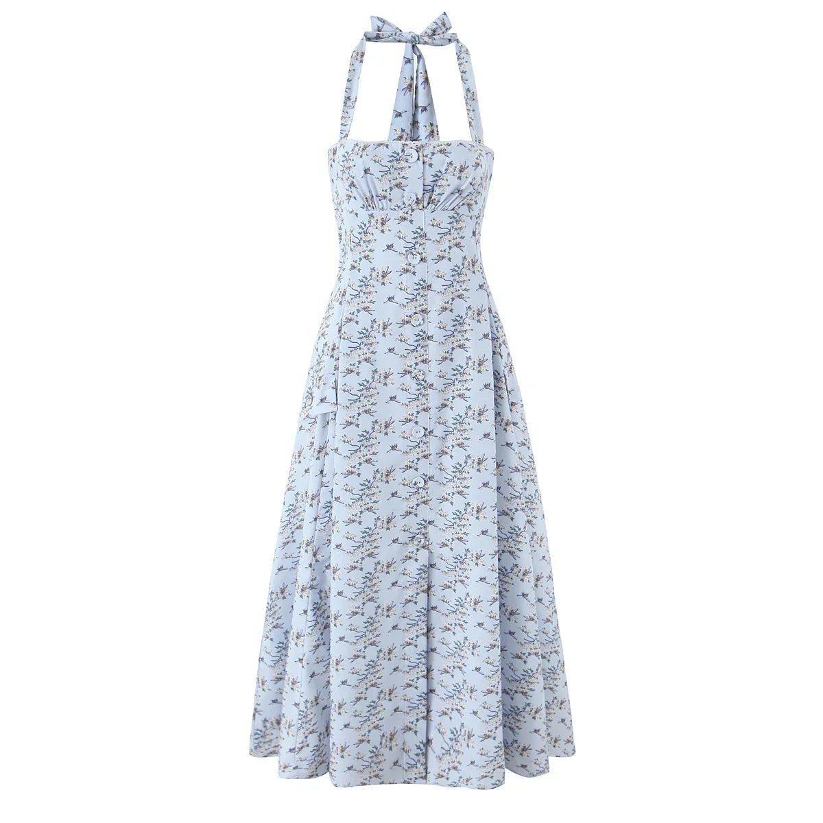 ALLORA FLORAL MIDI DRESS Blue