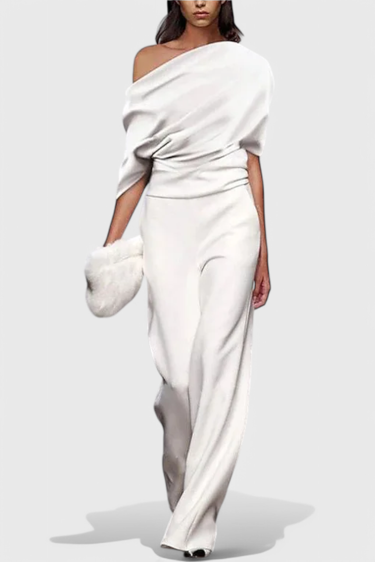 One Shoulder Wide Leg Jumpsuit