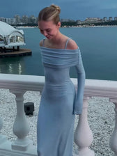 Off Shoulder Long Sleeve Bodycon Maxi Dress - View 6