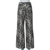 Leopard Print Stylish Straight Trousers