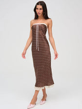 Strapless Backless Lace Midi Dress 2