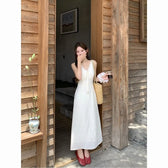 Eyelet V-Neck Lace Trim Slip Midi Dress Summer 3