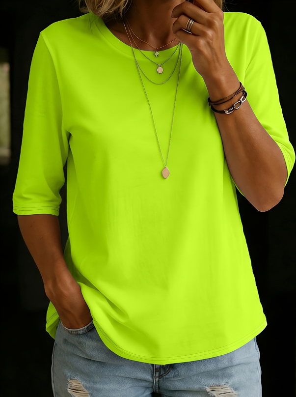 Round Neck Half Sleeve Drop Shoulder Tee