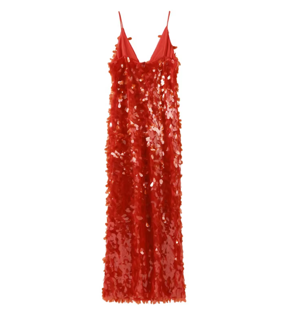 Sequin Deep V-Neck Cut Out Bodycon Maxi Dress 6