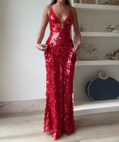 Sequin Deep V-Neck Cut Out Bodycon Maxi Dress 3