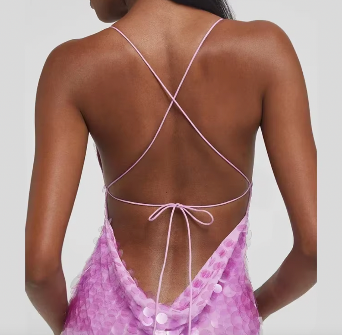 Sequin Cross Back Cowl Mermaid Maxi Dress 6