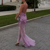 Sequin Cross Back Cowl Mermaid Maxi Dress 5