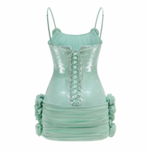 Sequin Spaghetti Strap Ruched Bodycon Mini Dress 4