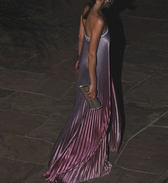 Strapless Pleated Satin A-Line Maxi Dress 2