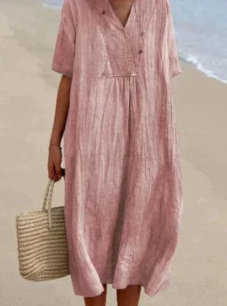 Charlotte Timeless Linen Dress Chic Silhouette Collection