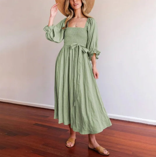 Josefina Statement French Dress with Ruffle Sleeves Boutique Collection