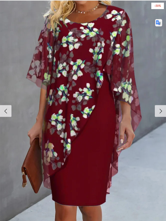 Emilia Premium Floral Chiffon Women's Dress Evening Wear Edit