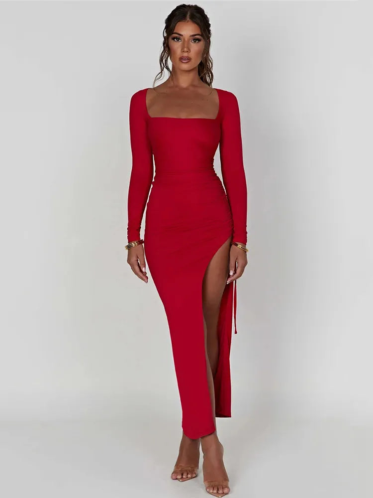 ELIDA MAXI DRESS Red