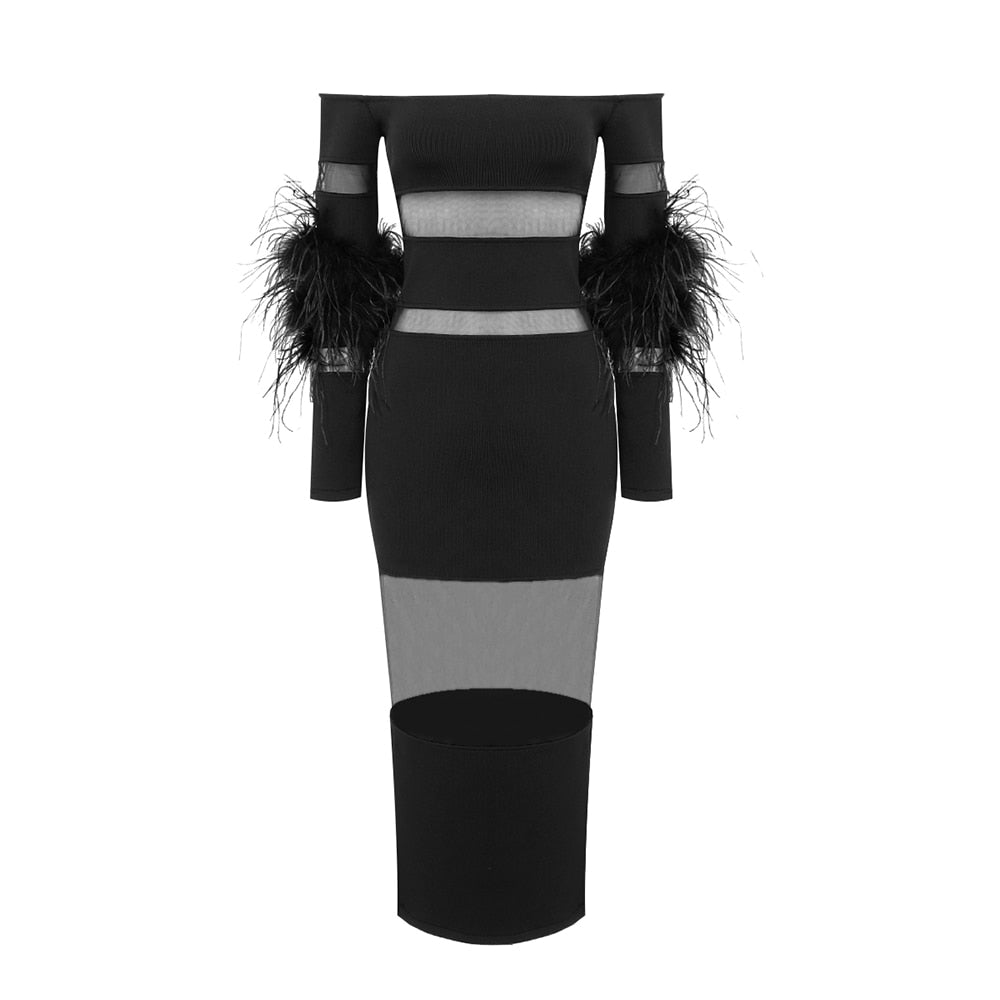 AMALIA MIDI DRESS Black