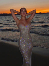 Sequin Diamonds Fishtail Maxi Dress - View 5