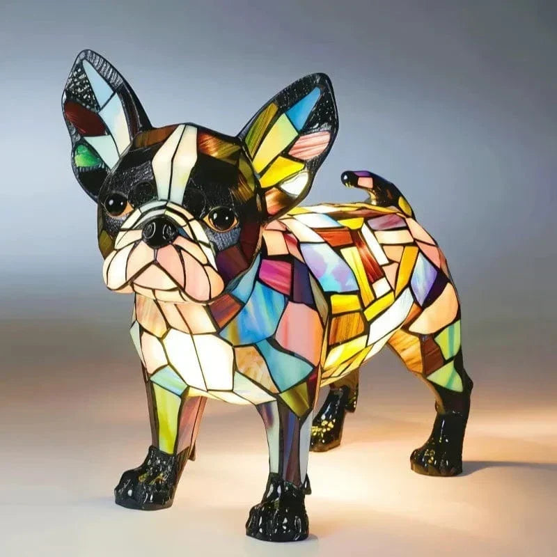 Stained Glass Style French Bulldog Table Lamp