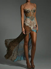 Leopard Mesh Patchwork Maxi Dress 3