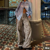 Leopard Print Stylish Straight Trousers