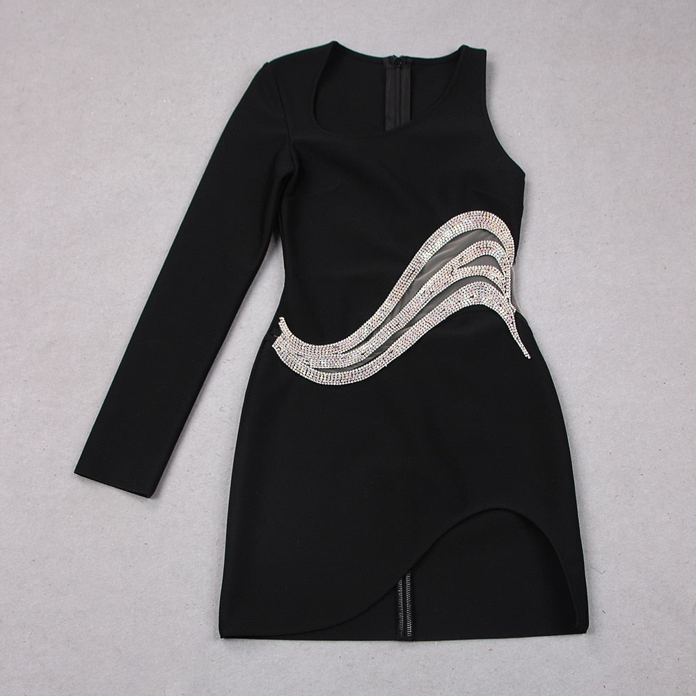 Fifth Avenue One Shoulder Diamond Mini Dress 5