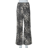 Leopard Print Stylish Straight Trousers