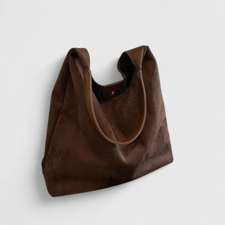 Slouchy Suede Look Hobo Tote Bag