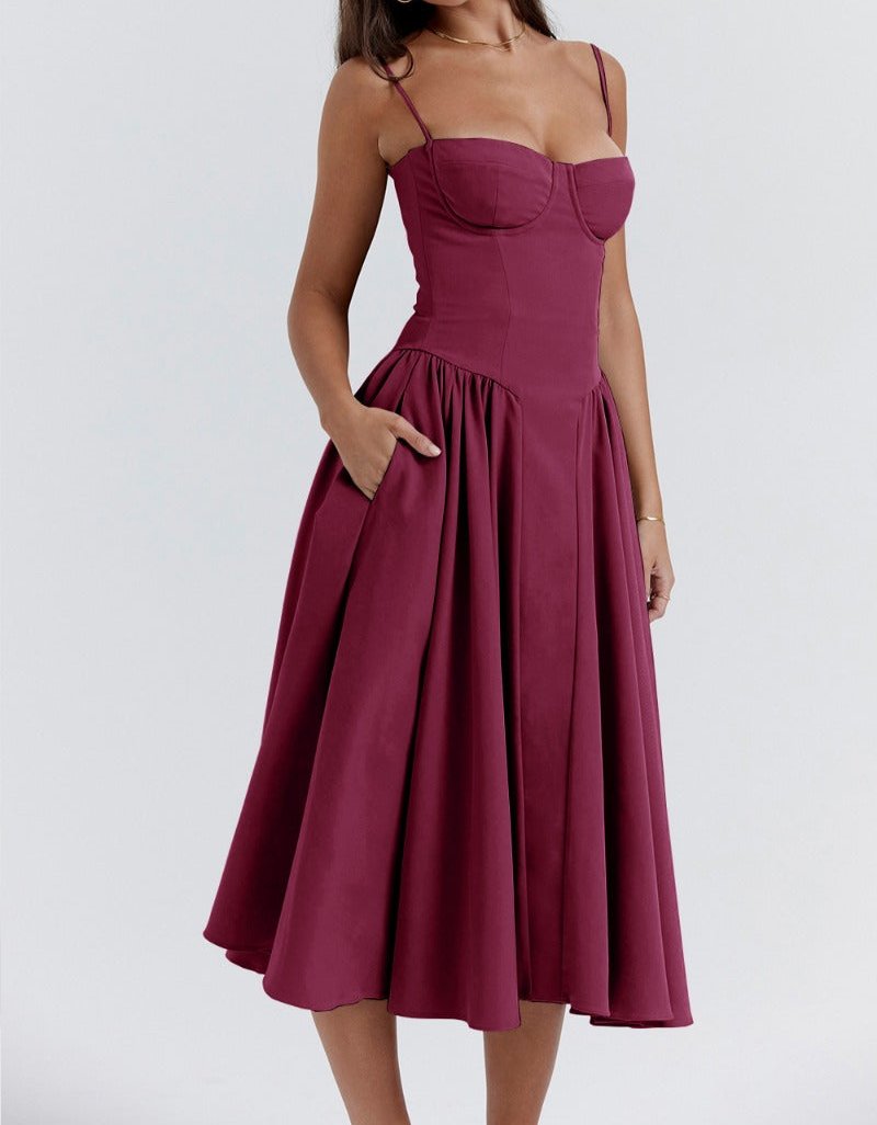 Carolyn Sleeveless Corset Midi Dress