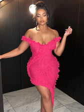 Ruffles Mesh Sleeveless Backless Party Dress 5