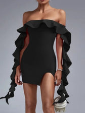 Ribbon Strapless Backless Mini Party Dress 4