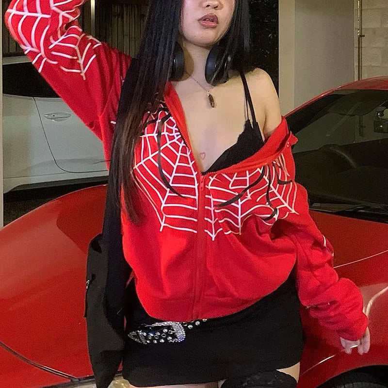 Solid Zip Up Casual Hoodie