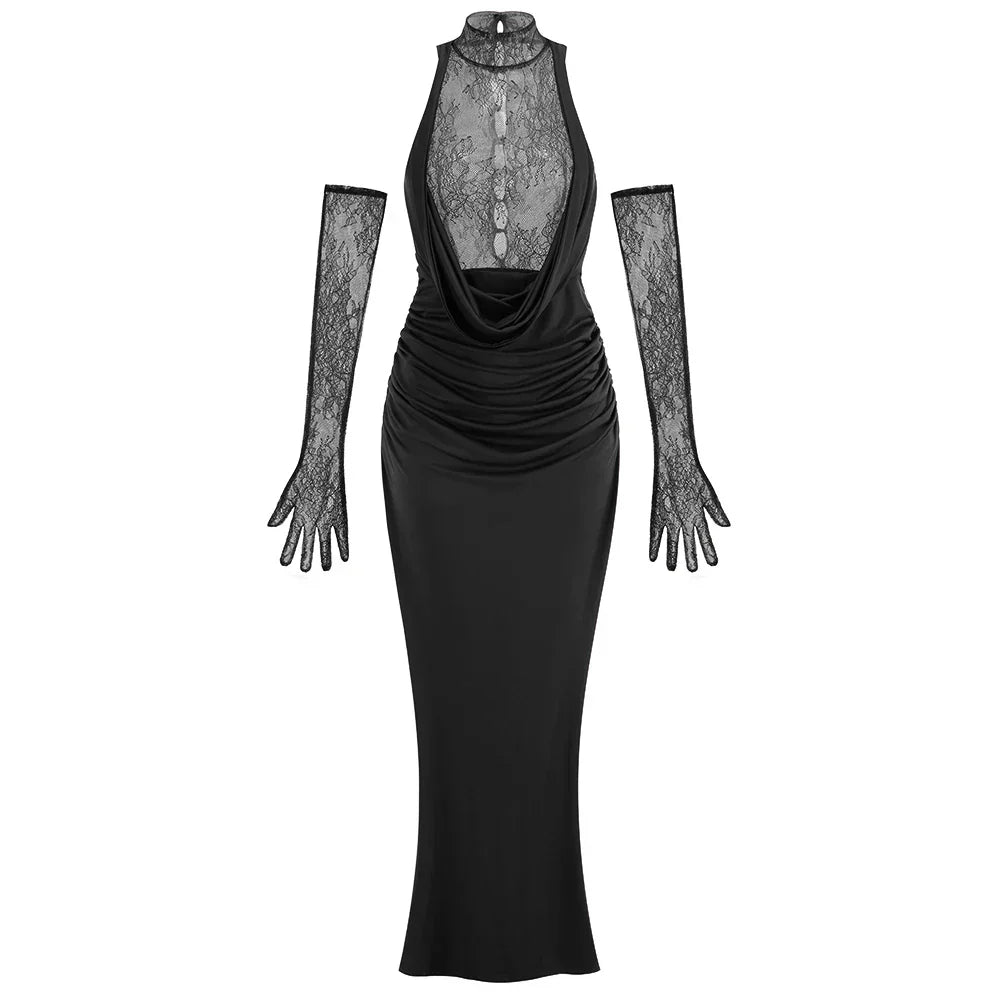 FENELLA LACE DRESS Black