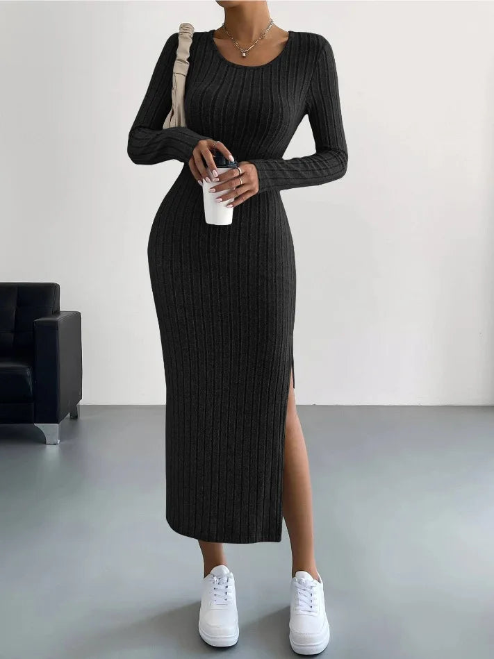 Mercedes Womens Long Sleeved Minimalist Dress with Premium Casual Styling