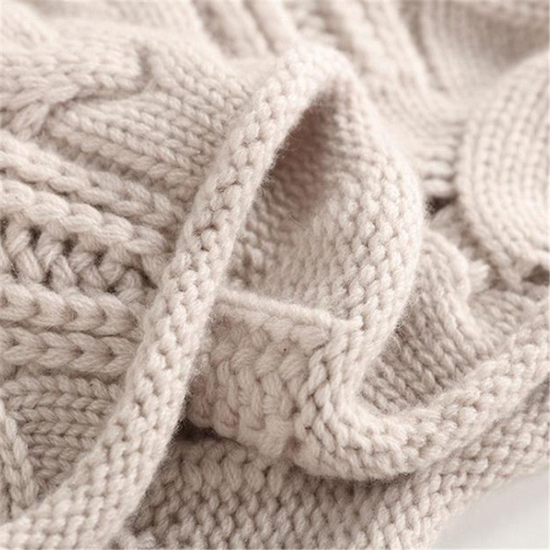 Turtleneck Cable Knit Pointelle Oversized Sweater