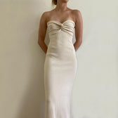 Knit Twisted Stylish Tube Midi Dress