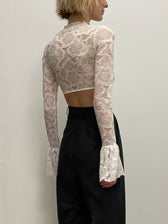 Lace Sheer Mesh Crop Top