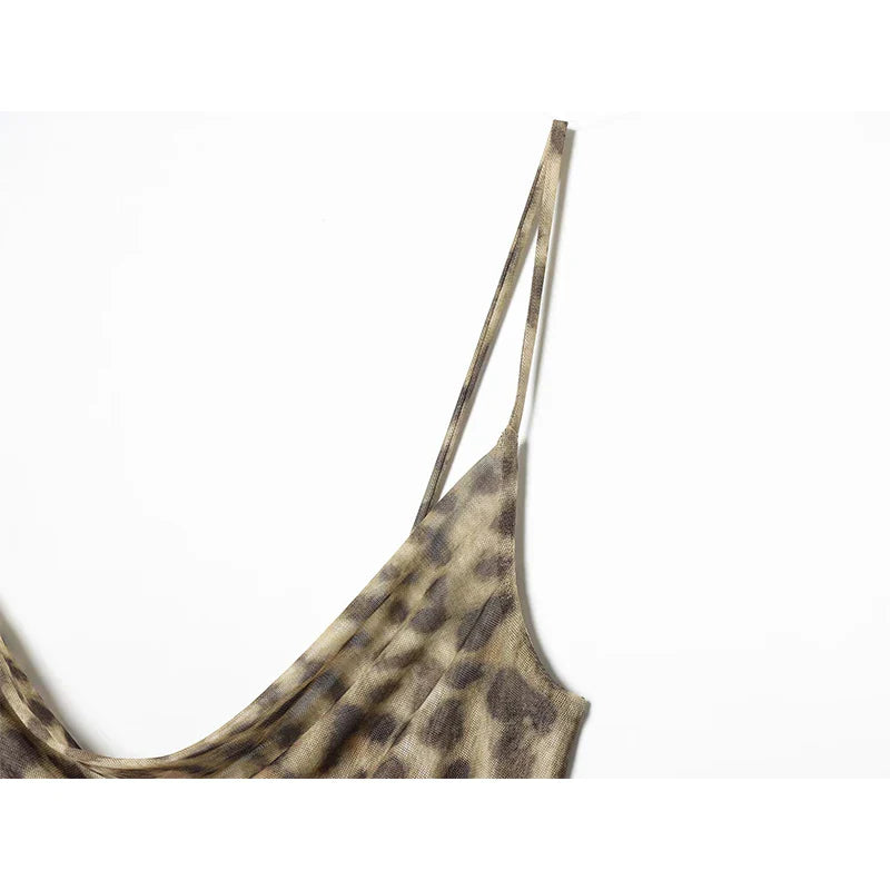 VANA LEOPARD MESH DRESS