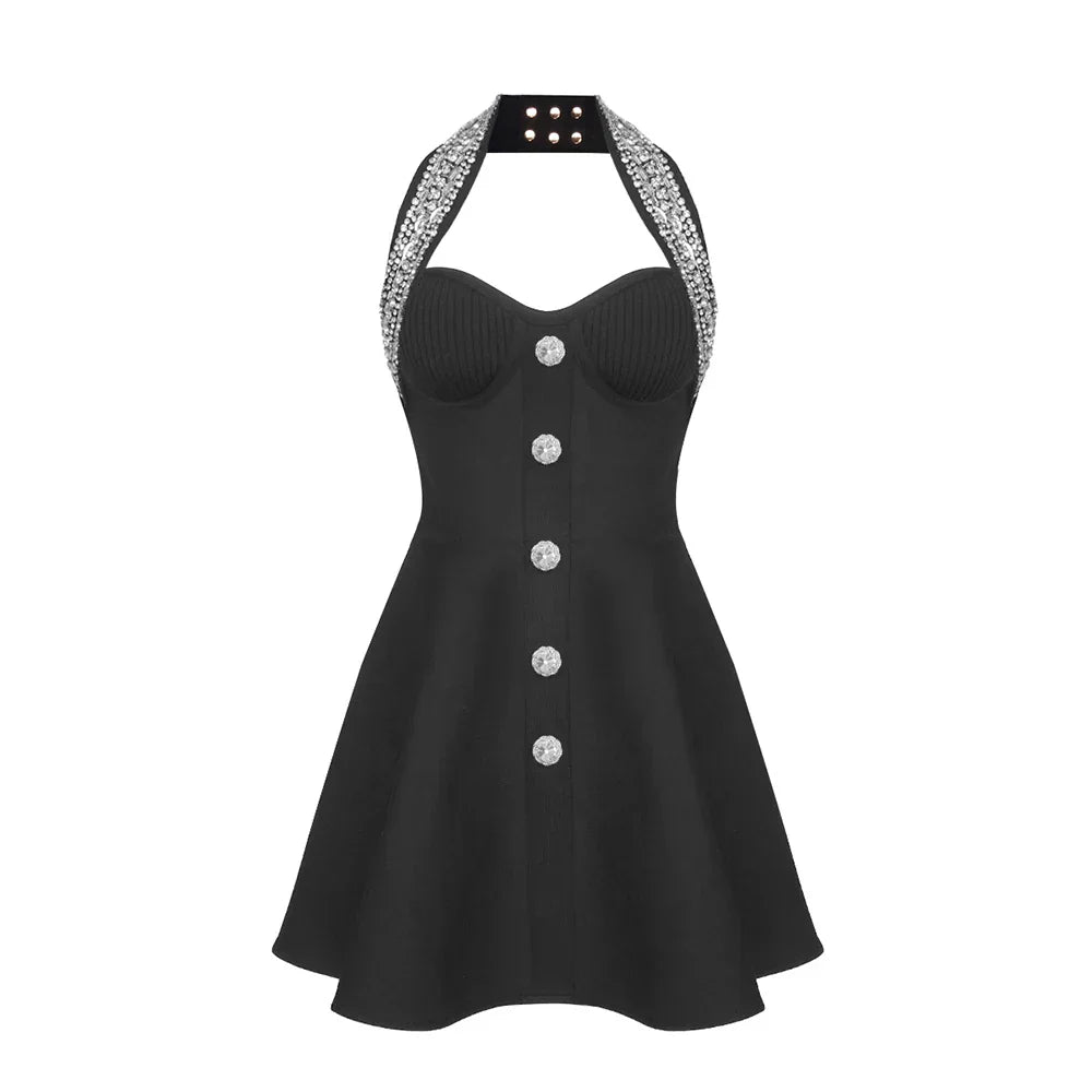 AMINA MINI DRESS Black