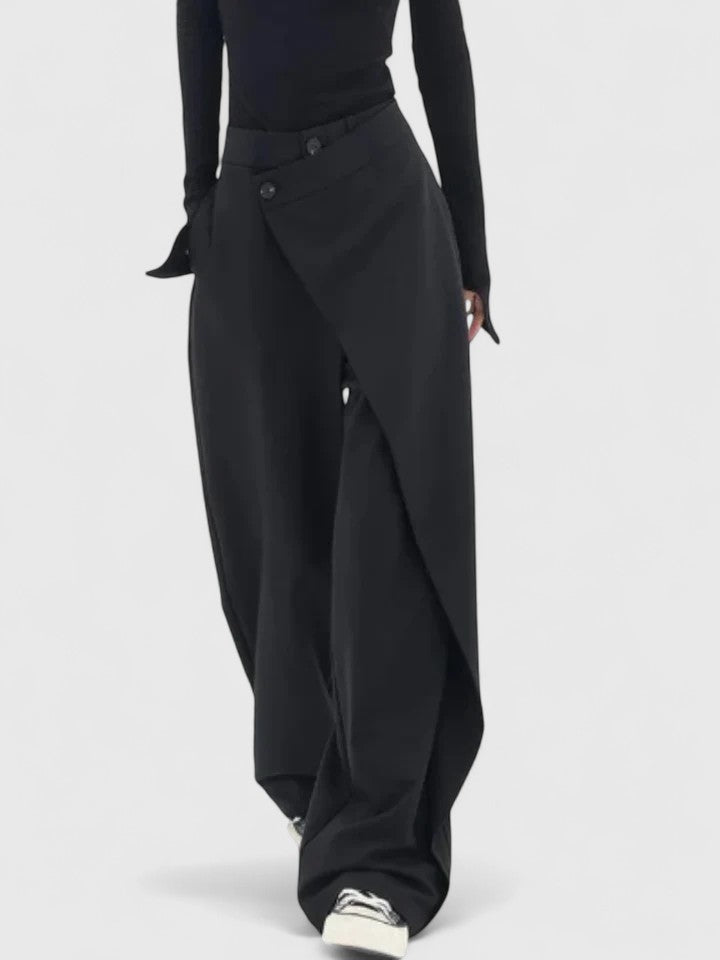 High Waist Wide Leg Tailored Trousers