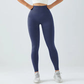 Seamless Waist Hip Lifting Skinny Yoga Legging Blue / S