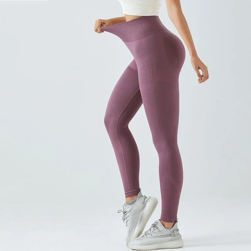 Extra High Waist Seamless Ribbed Knit Yoga Leggings
