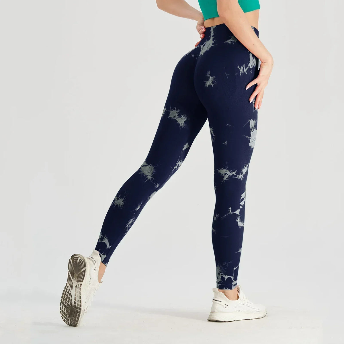 Tie Dye High Waist Seamless Ribbed Workout Leggings 6