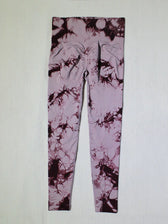 Tie Dye Waist Tummy Control Seamless Push Up Yoga Legging Light Peach / S