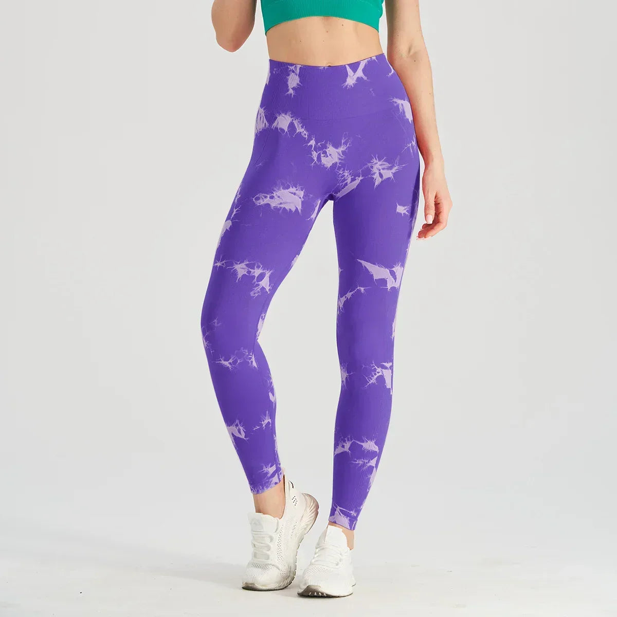 Tie Dye High Waist Seamless Ribbed Workout Leggings 21