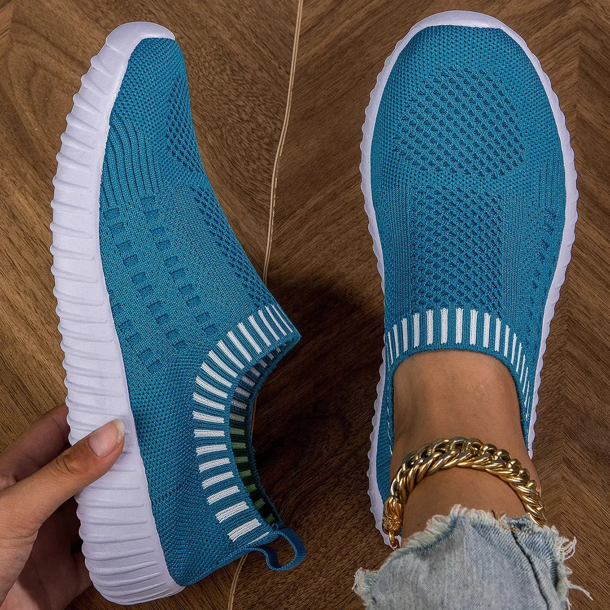 Slip On Knit Sock Low Top Sneakers