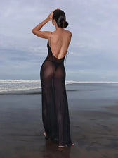 Sheer Mesh Swing Neck Midi Dress 5